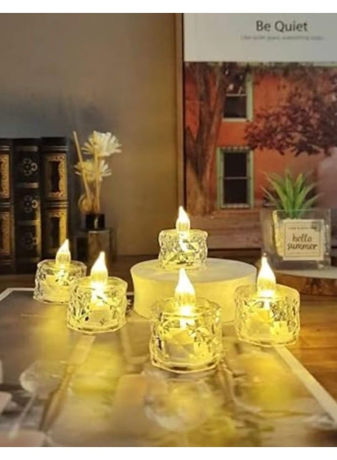 طقم 6 شموع ديكورية بدون لهب وبدون دخان لرمضان—آمنة وأنيقة لإضفاء أجواء رمضانية دافئة - Image 3